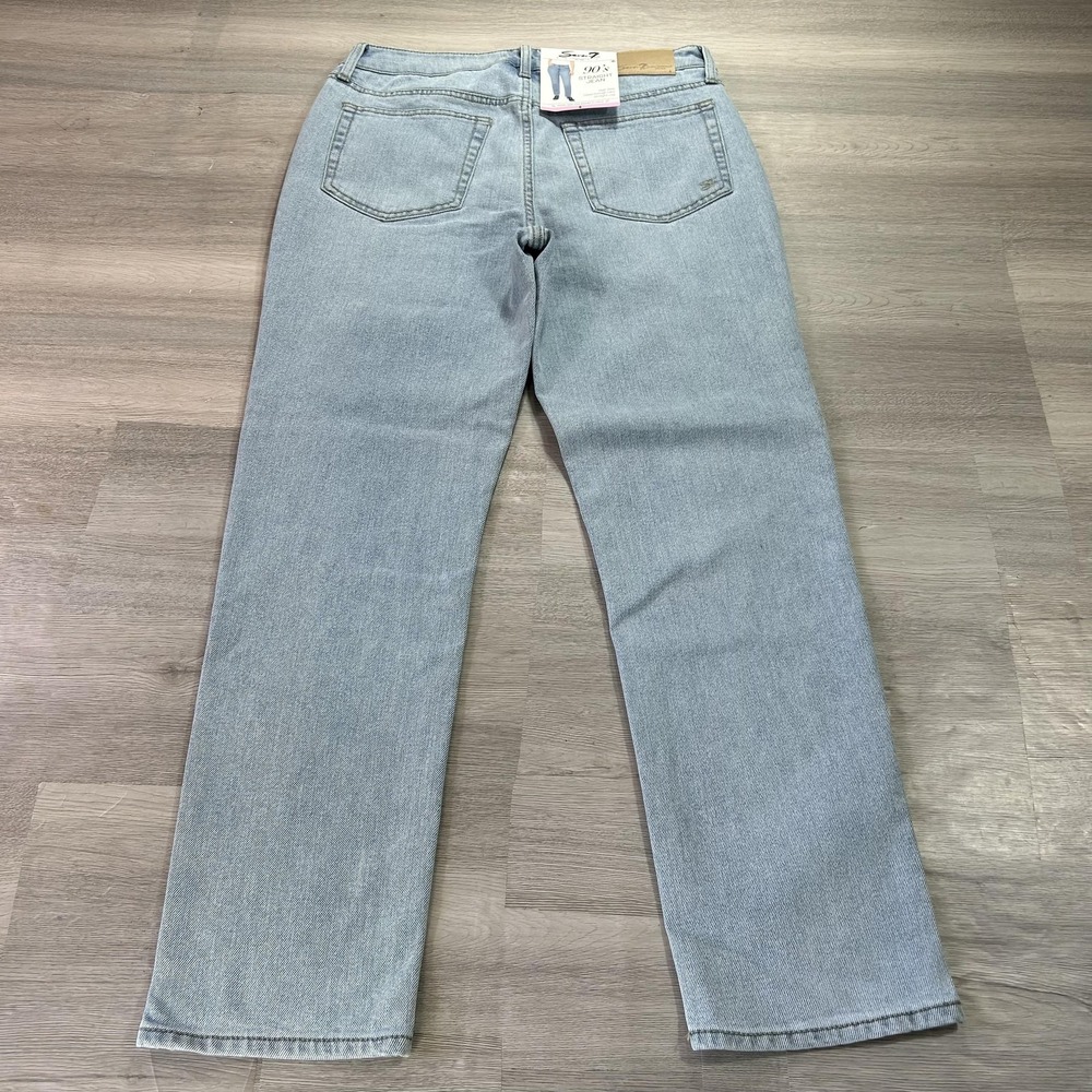 NEW Seven7 90s Straight Jeans Womens 6 Blue High Rise Stretch‎ Denim 29x30.5